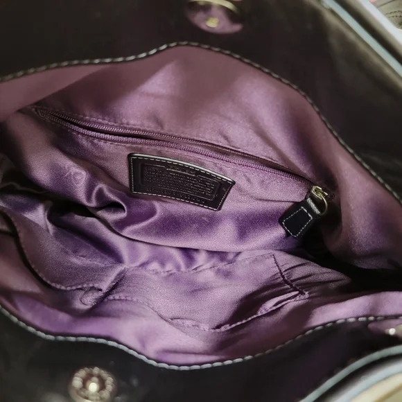 Coach Ashley Medium Jacquard Fabric Signature "C" Charcoal Crossbody Bag - Picture 15 of 16